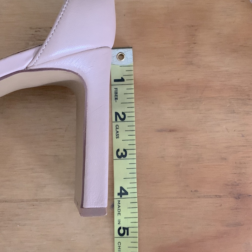 Vince Camuto Leather Buckle Strap Block Heels | 10M | Nude - Picture 10 of 12